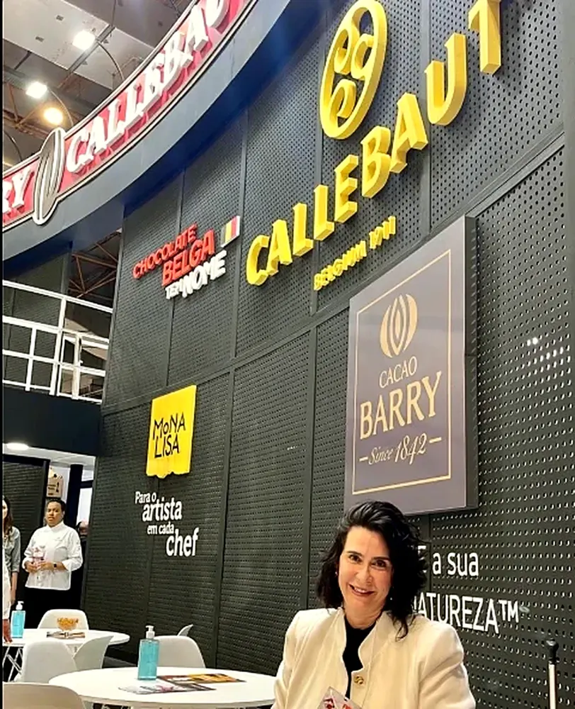 Lucileia no estande Callebaut, Cacao Barry e Mona Lisa